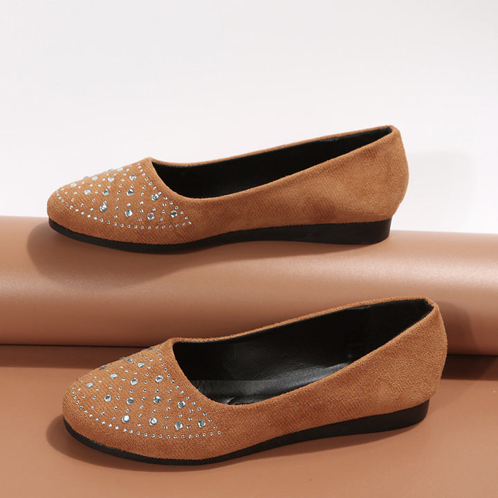Dame Ballerina-sko med elegante strass-applikationer Stilla