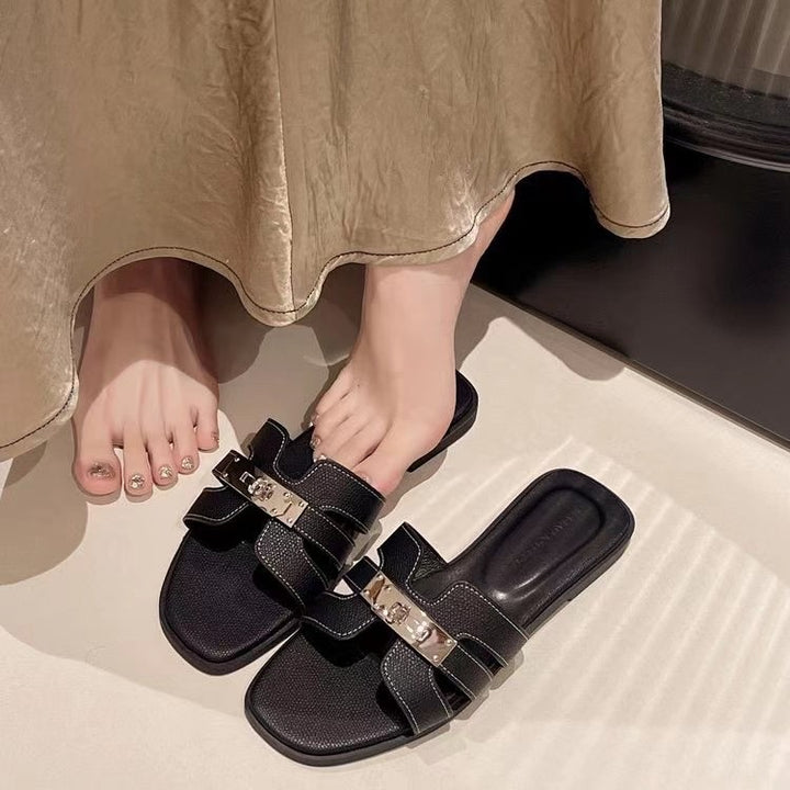 Dame Casual Slide Sandaler med smart spænde-detalje Stilla