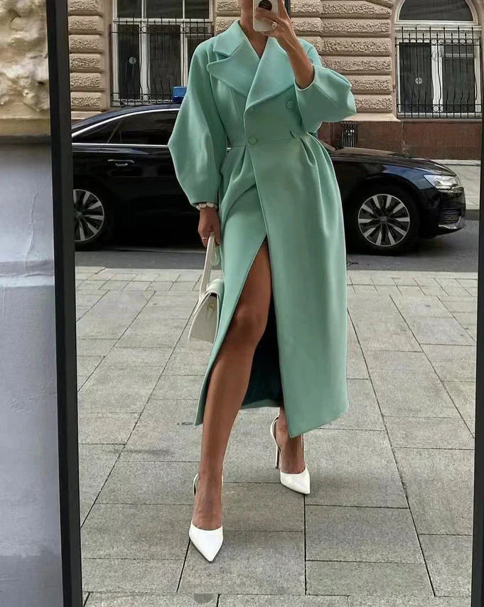 Stilla | Frakke Dobbeltbrystet Størrelse Oversize Ærmer Skræddersyet Pasform Elegant & Chic