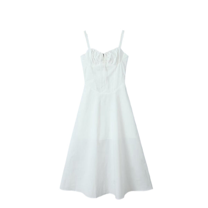 Dame elegant maxikjole med flot snøre detalje og figursyet design Stilla
