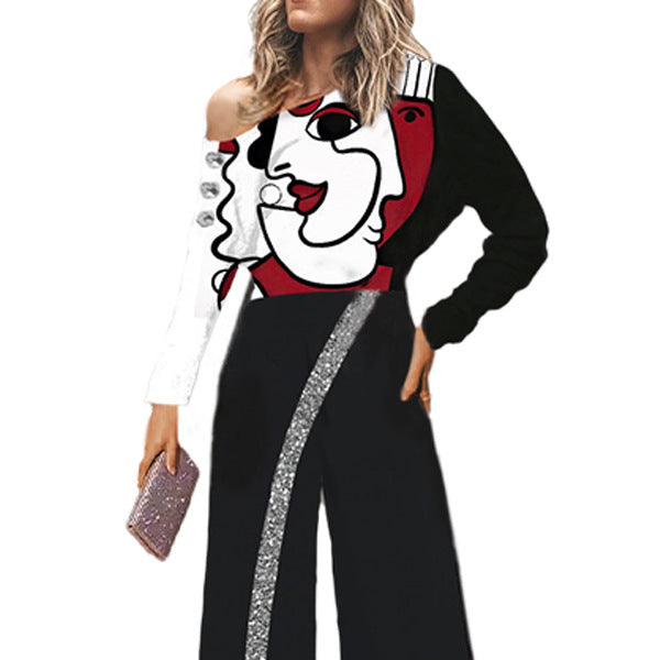 Dame jumpsuit med smart asymmetrisk design og glamour-accents Stilla