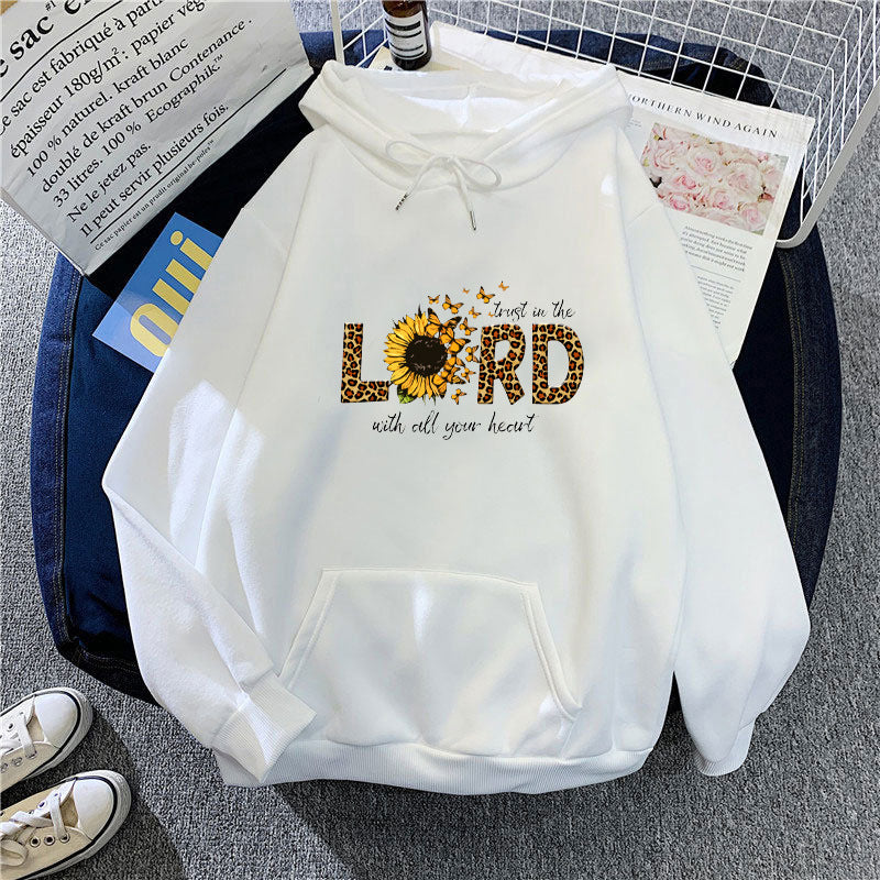 Kvinders hoodie med inspirerende solsikke design Skovae