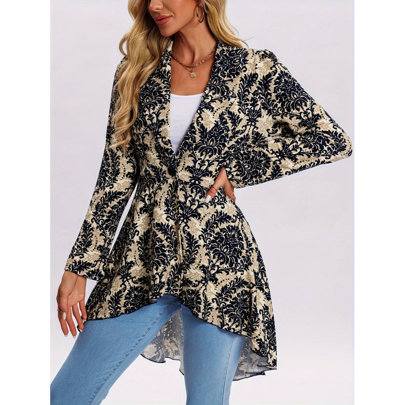 Femme Elegant High-Low Blazer med asymmetrisk kant Stilla