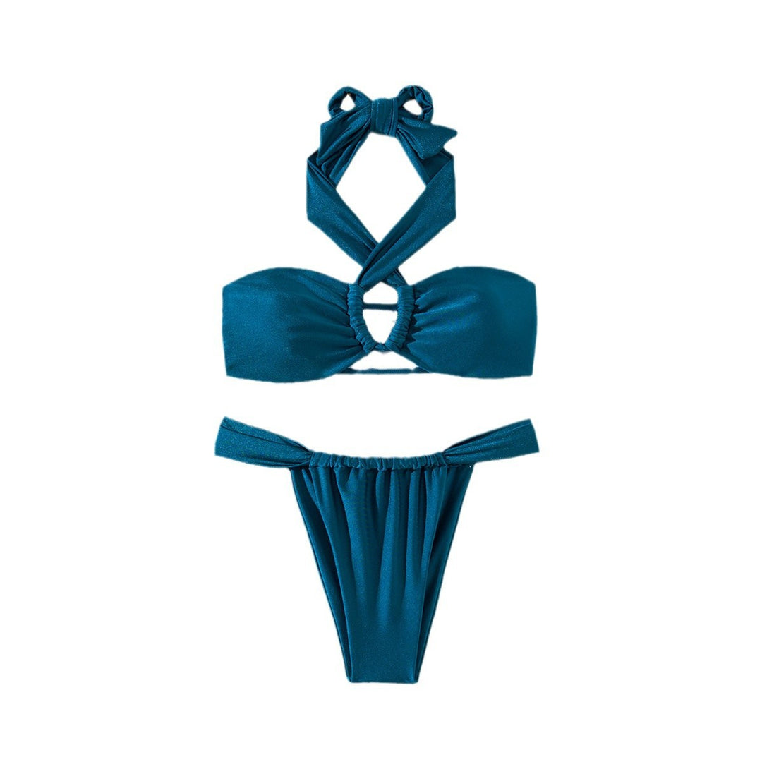 Dame bikini-sæt med fashionable indpakningsdesign og elegant knudedetalje Stilla