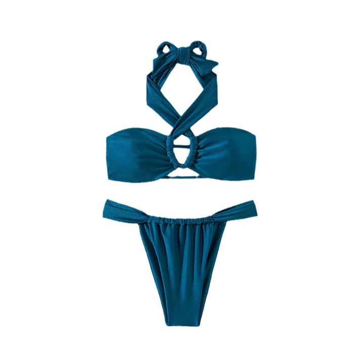 Dame bikini-sæt med fashionable indpakningsdesign og elegant knudedetalje Stilla