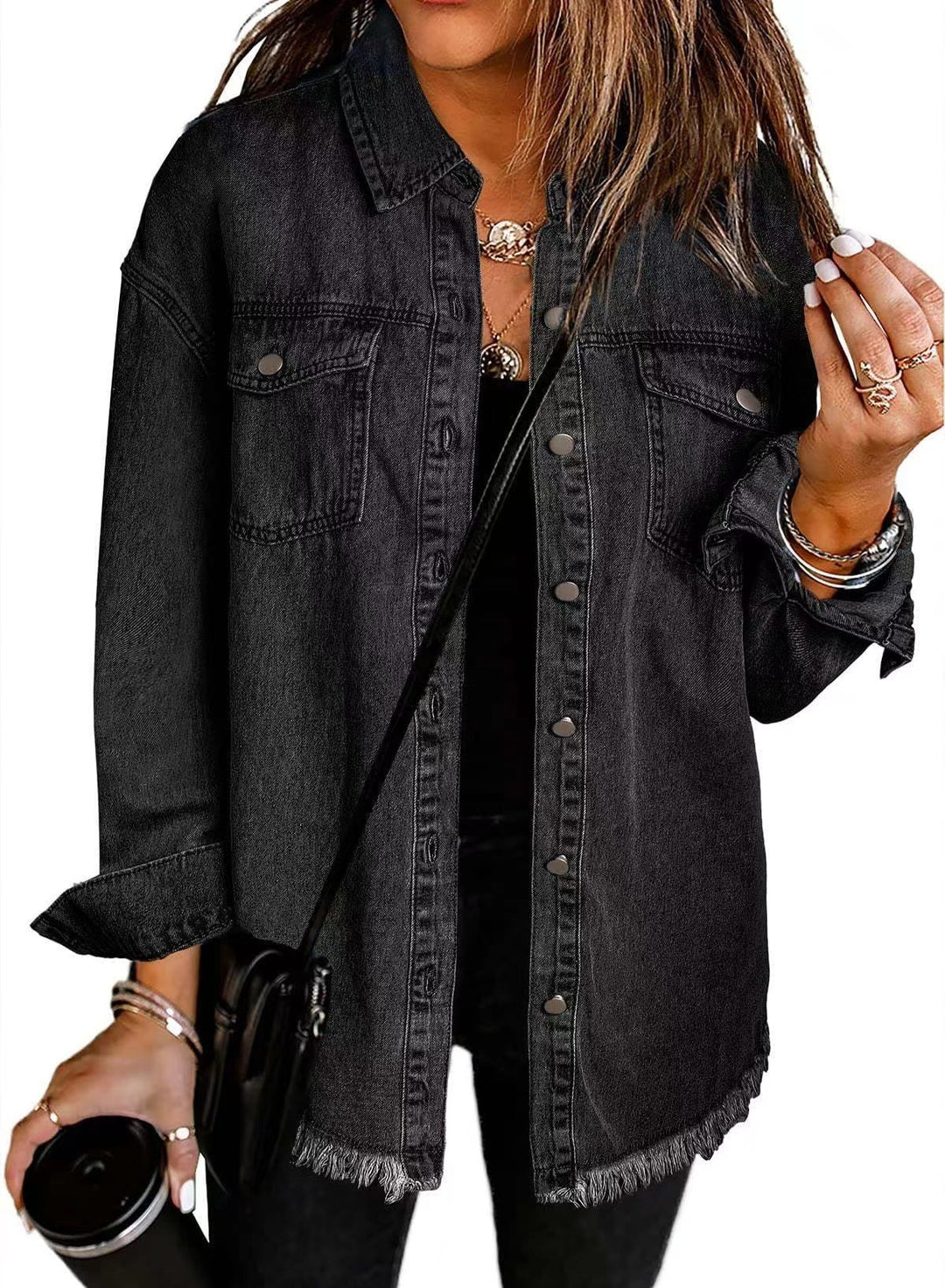 Femme Ødelagt Denim Westernjakke Stilla