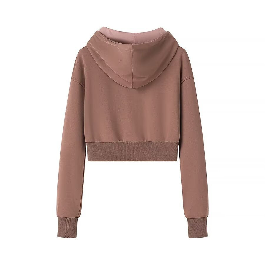 Femme Cropped Zip-Up Hoodie Sweatshirt Stilla