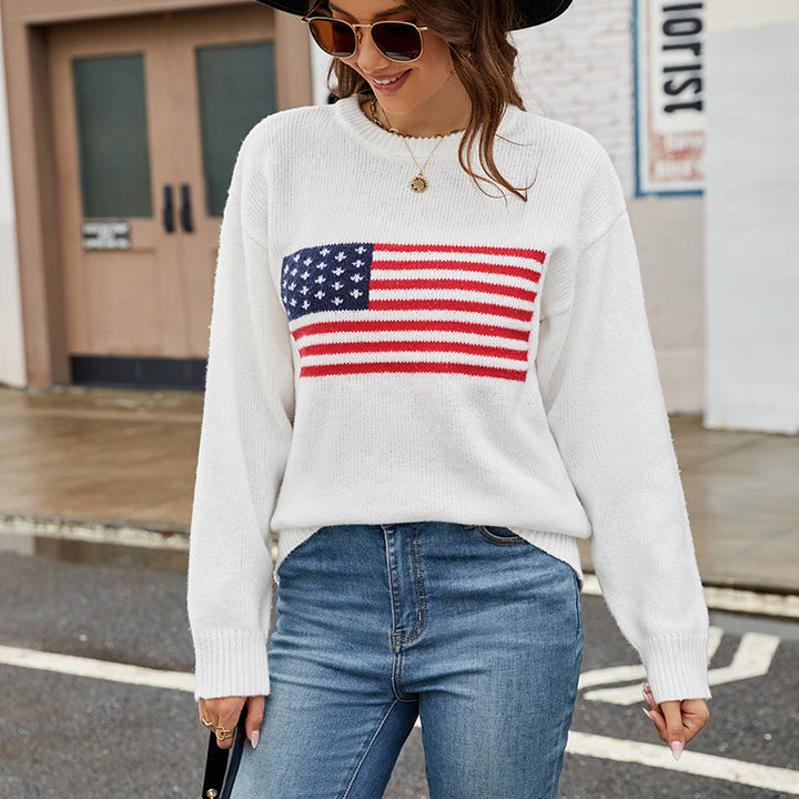Dame sweater med Californisk flag design og afslappet snit Stilla