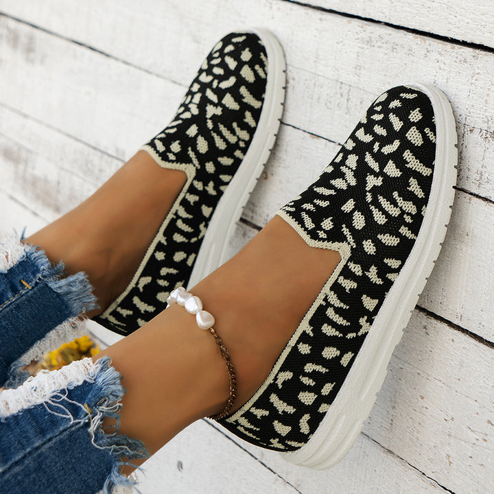 Dame Komfortable Slip-On Sneakers med Leoprint Stilla