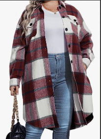 Dame Flannel Skjortejakke Stilla