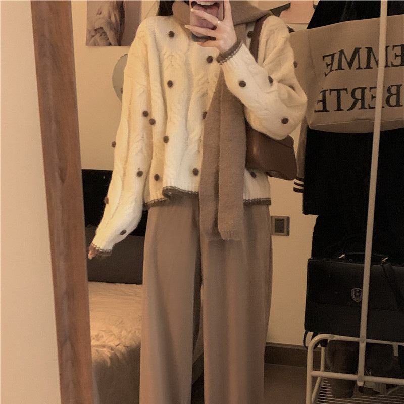Kvinders chunky striktrøje med dekorative perledetaljer Stilla