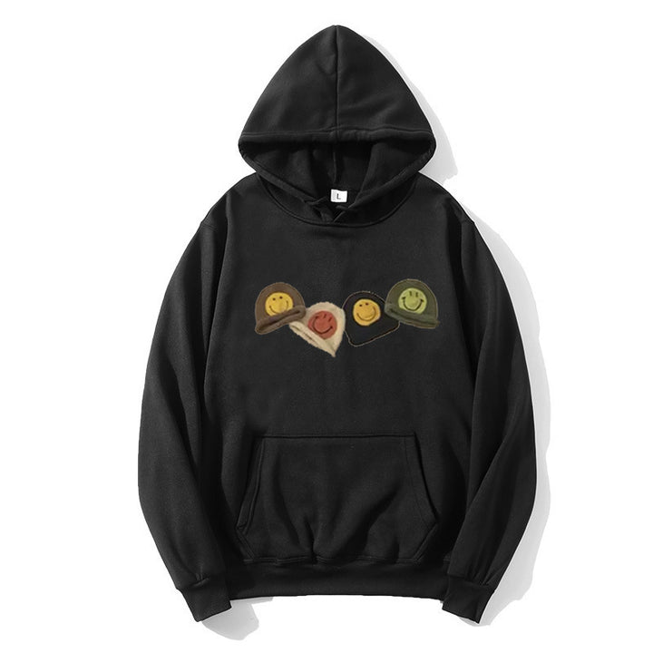 Kvinders hætte sweatshirt med legende smiley design Skovae