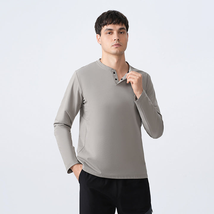 Herren Langarmshirt med komfortabel krave og innovativ materialeteknologi Stilla