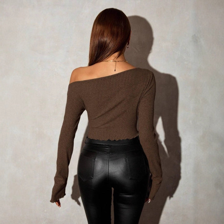 Dame asymmetrisk rib-top Stilla