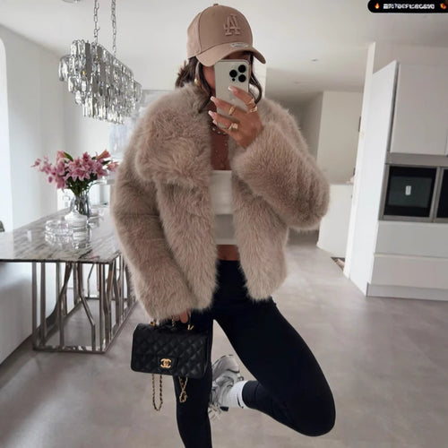 Femme Luxe Künstig pelsjakke Stilla