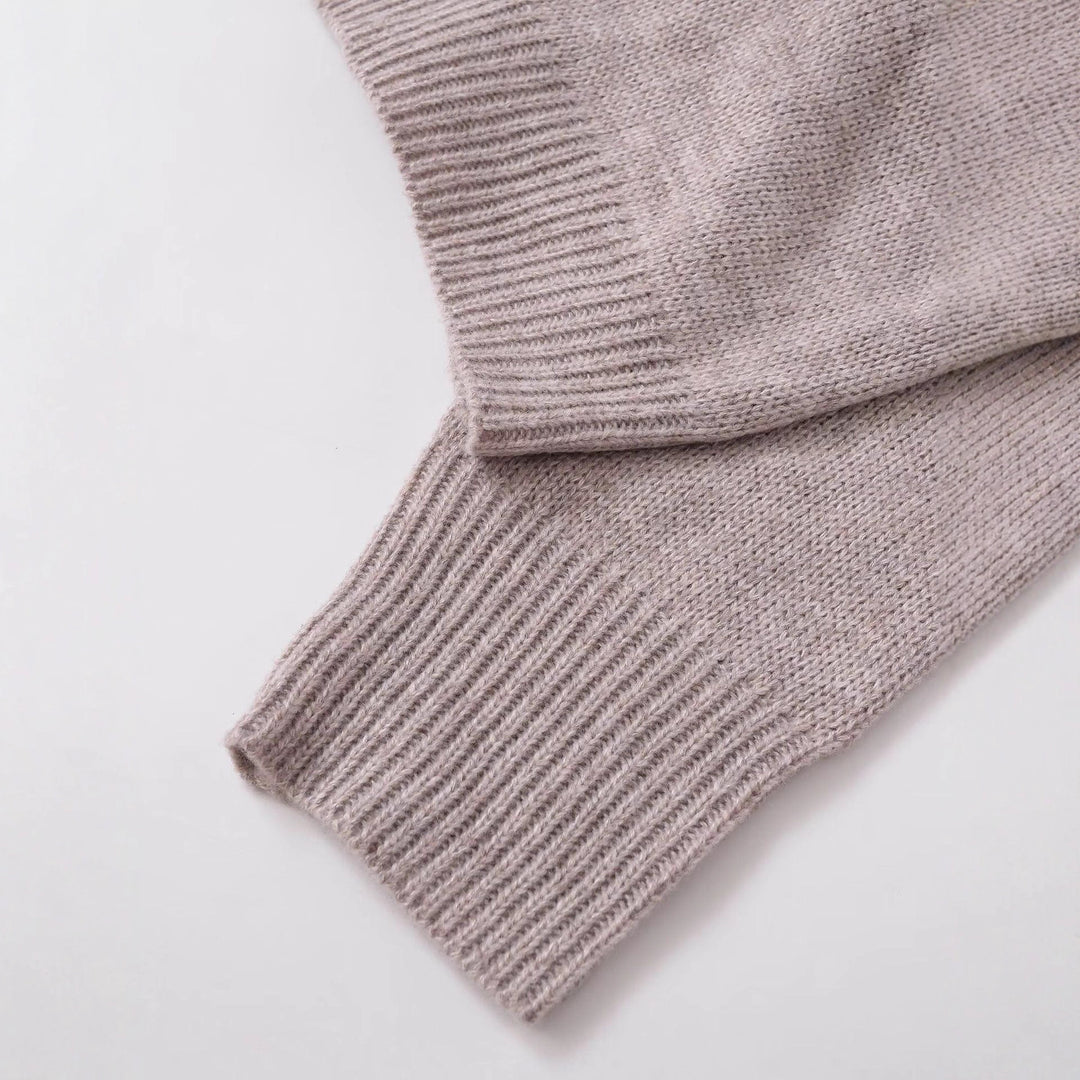 Dame hyggelig strikpullover med hætte og lynlås Stilla