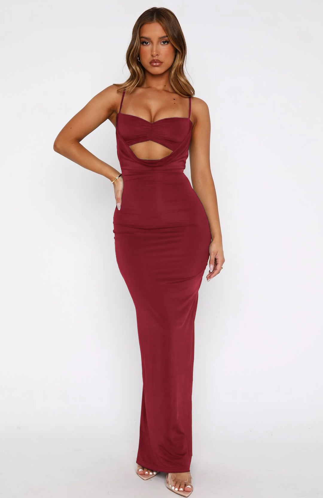 Dame Elegant Cut-Out Maxikjole Skovae