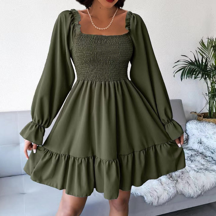 Dame Sommerligt Babydoll-kjole med flæsedetaljer og ballonærmer Stilla
