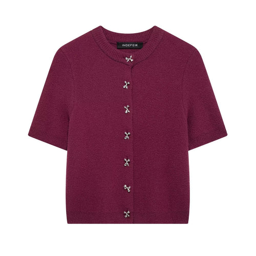 Femme Kortærmet Strukturstrik Cardigan Stilla