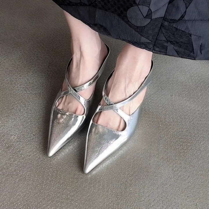 Dame Remme Spids Tå Slingback Sandaler med Udsparingsdesign Stilla