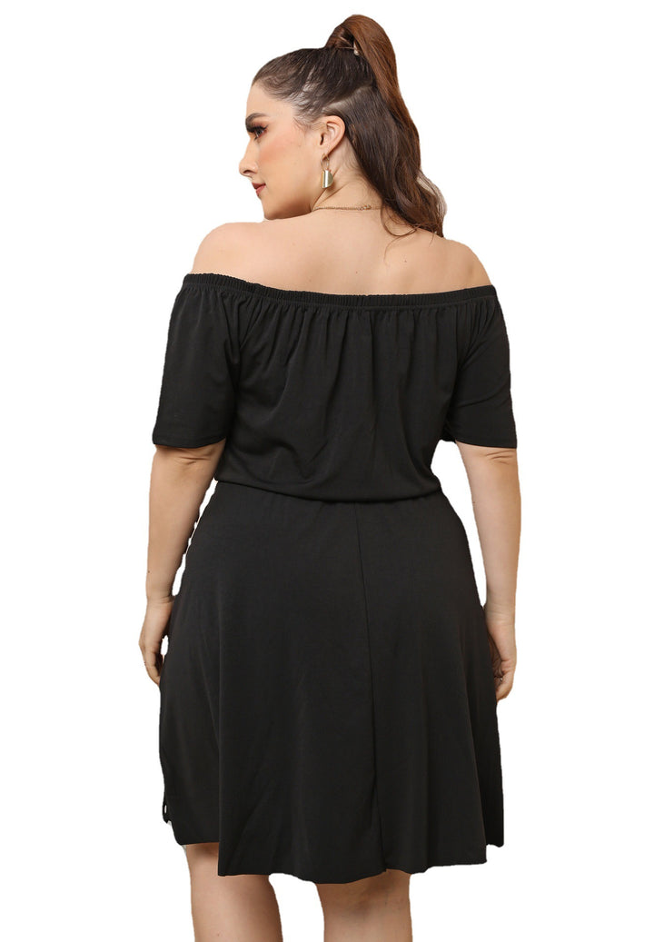 Dame Off-Shoulder A-Linie Kjole med Cut-Out-Detail Stilla