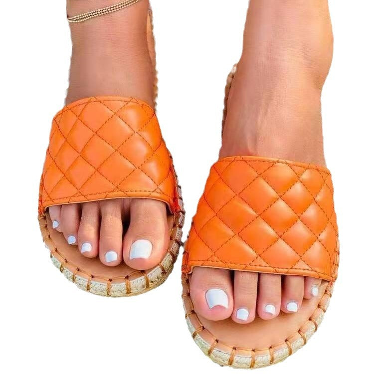 Dame Quiltet Slipper-Sandaler med anatomisk fodseng og skridsikker sål Stilla
