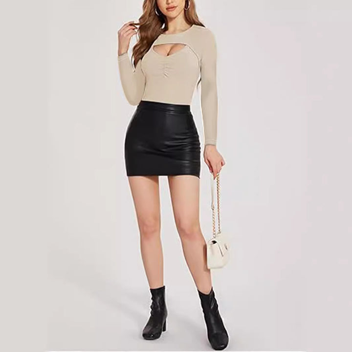 Dame Elegant figursyet longsleeve skjorte med cut-out-detaljer Stilla