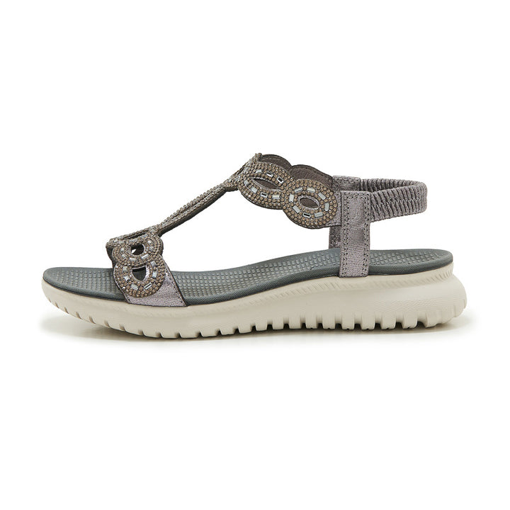 Dame mode toe separator sandaler med stabile dekorationer og dæmpende sål Stilla