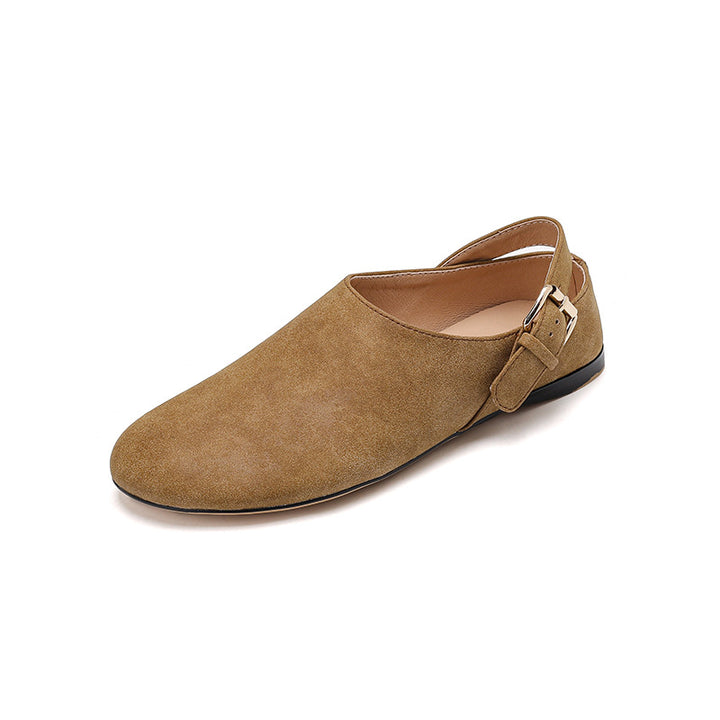 Femme Slip-On Suede Pantoletten med justerbar rem Stilla