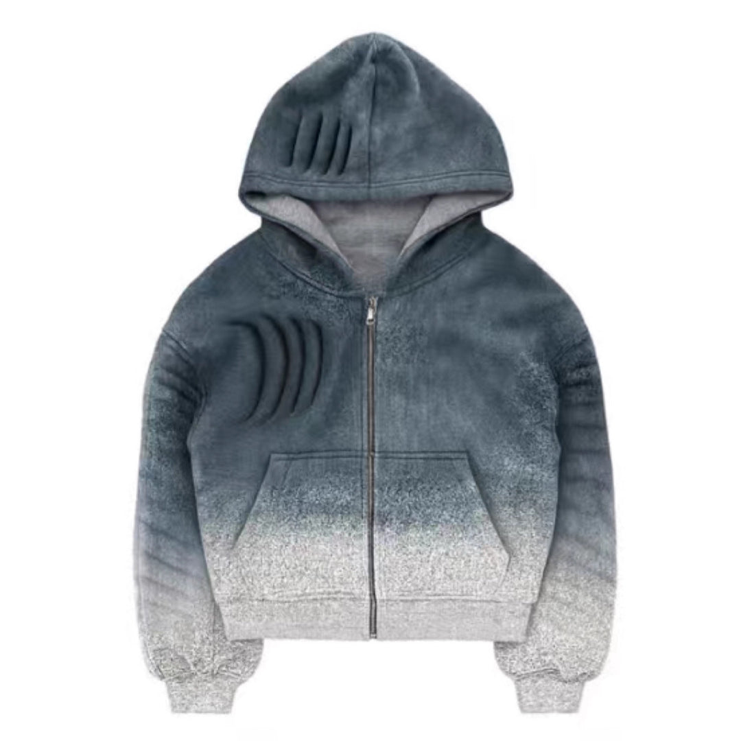 Kvinders hoodie-jakke med trendy gradient og praktisk lynlås Stilla