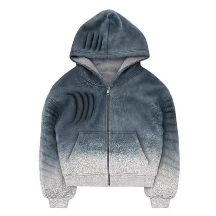 Kvinders hoodie-jakke med trendy gradient og praktisk lynlås Stilla