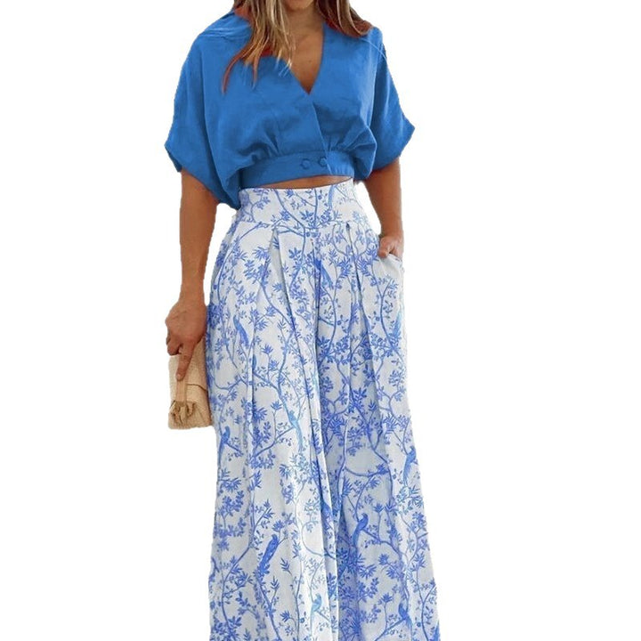 Dame modigt cropped top og vidt skåret bukser Stilla