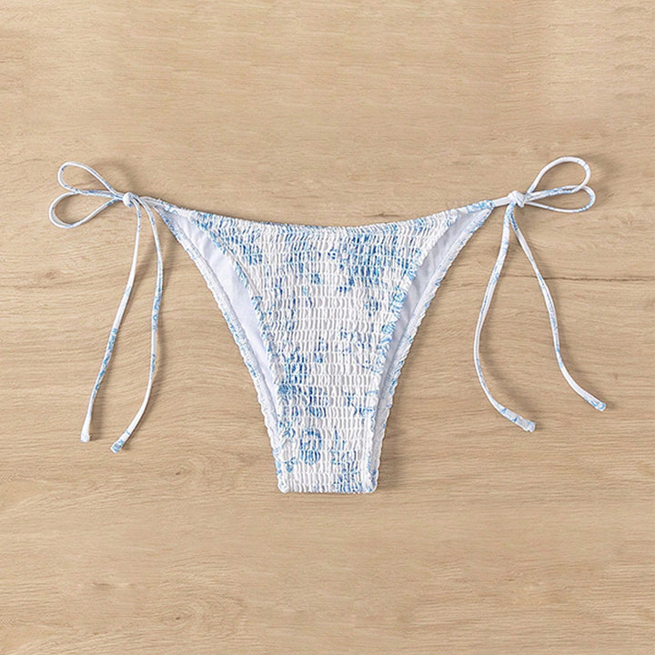 Dame bikini-bukser med justerbare bindebånd i siderne og elegant flæse-design Skovae
