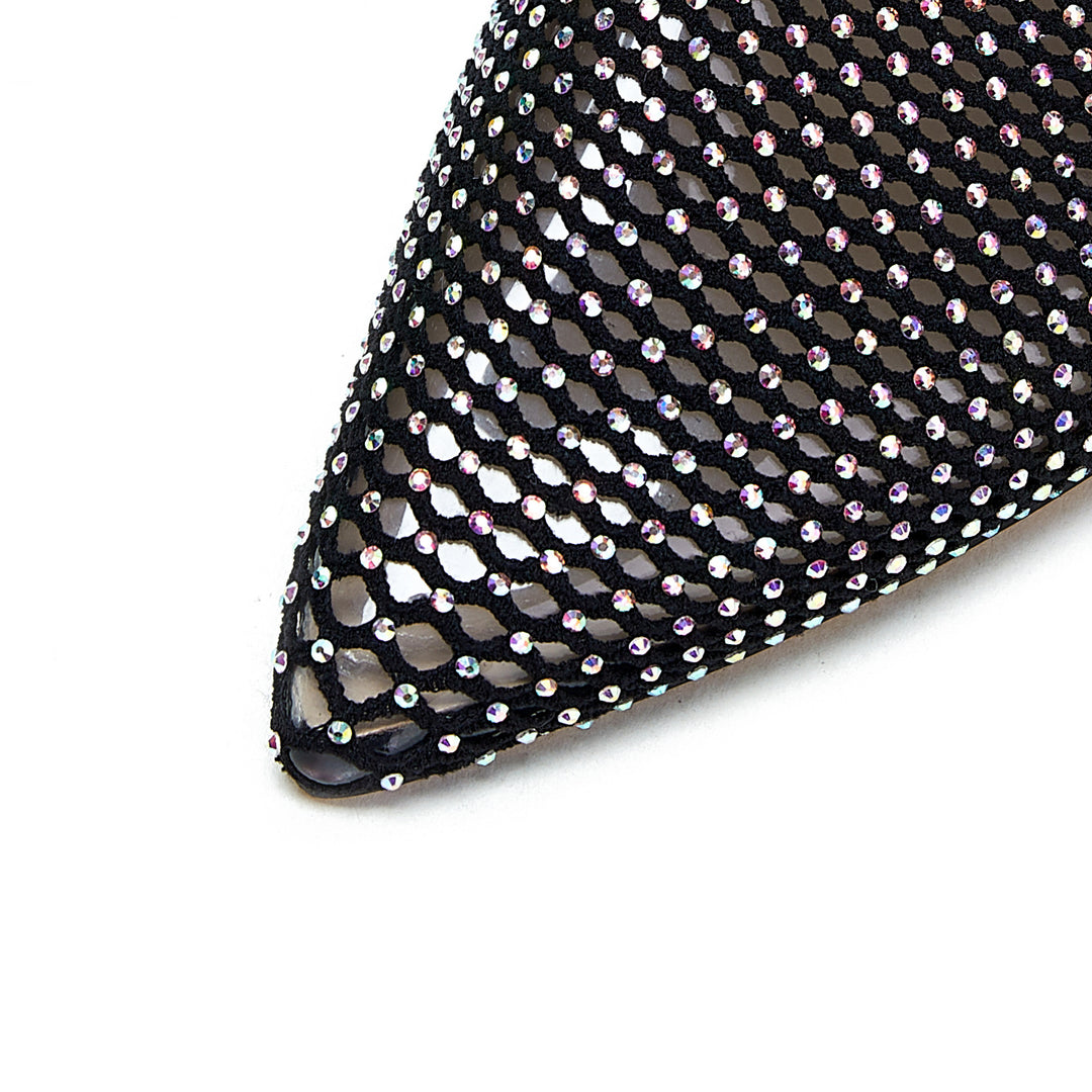 Dame Stiletto Støvler med glitrende Strass-Mesh-detalje Stilla