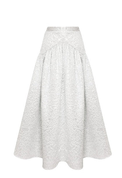 Dame Maxiskørt med elegant flæse Stilla