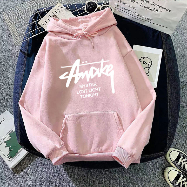 Damer hoodie med moderne skrift Skovae