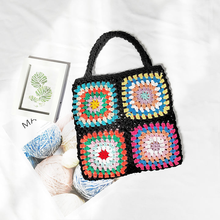 Dame hækle håndtaske i det karakteristiske granny square design Stilla