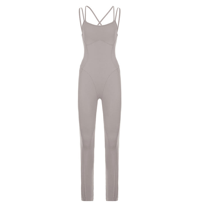 Dame Sporty jumpsuit med justerbare stropper og tætsiddende snit Skovae
