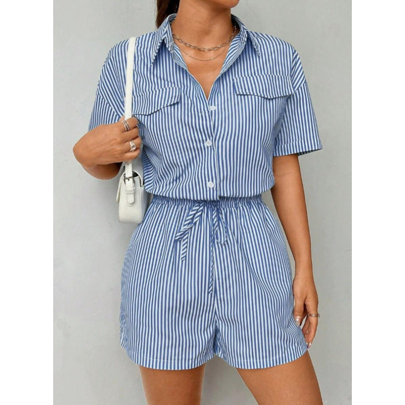 Dame kort jumpsuit med figursyet pasform og praktiske lommer Skovae