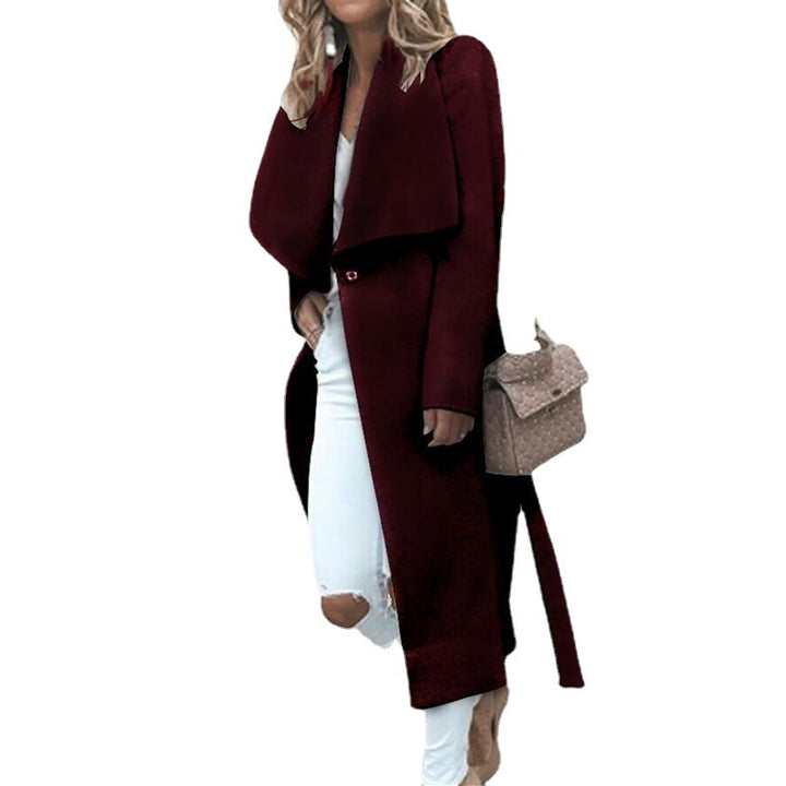 Dame moderne trenchcoat med asymmetrisk krave Stilla