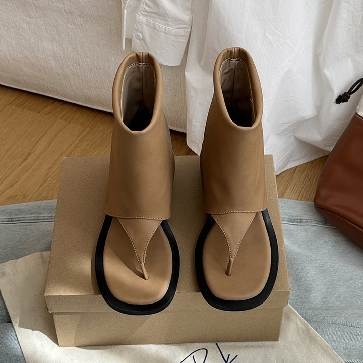 Femme Moderne Tåsplit Sandaler Ankelsko Stilla