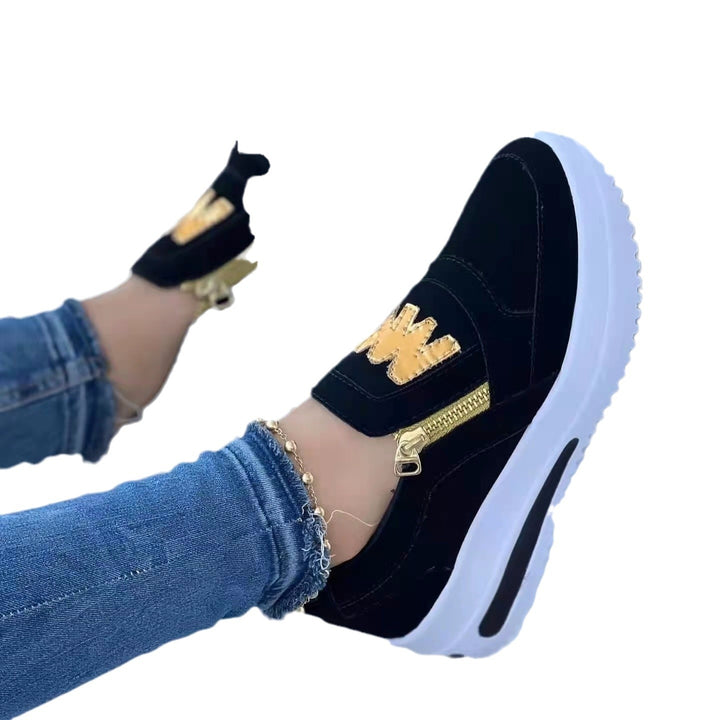 Dame Slip-On Sport Sneakers med gyldne accenter Stilla