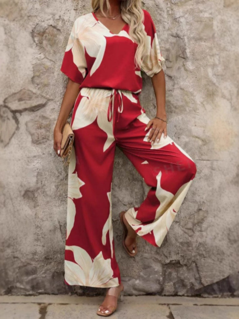 Dame Floral Print Løs Overall Stilla