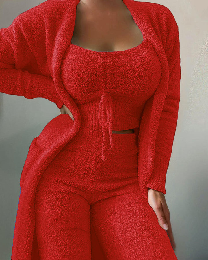 Dame hyggeligt Lounge-sæt med praktisk snor og blødt materiale Stilla