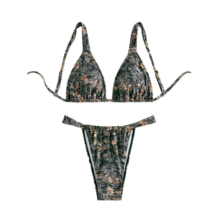 Dame triangel-bikini sæt med florale accenter Skovae