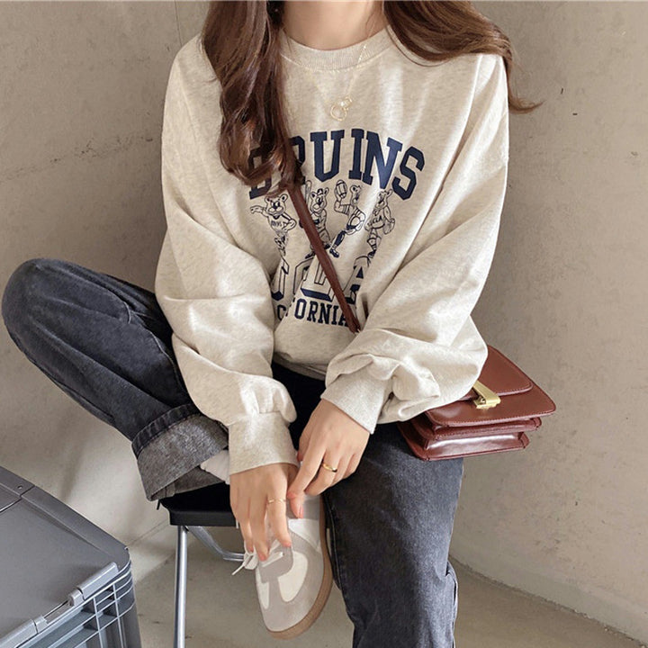 Femme Rundhalset Grafik Sweatshirt Stilla