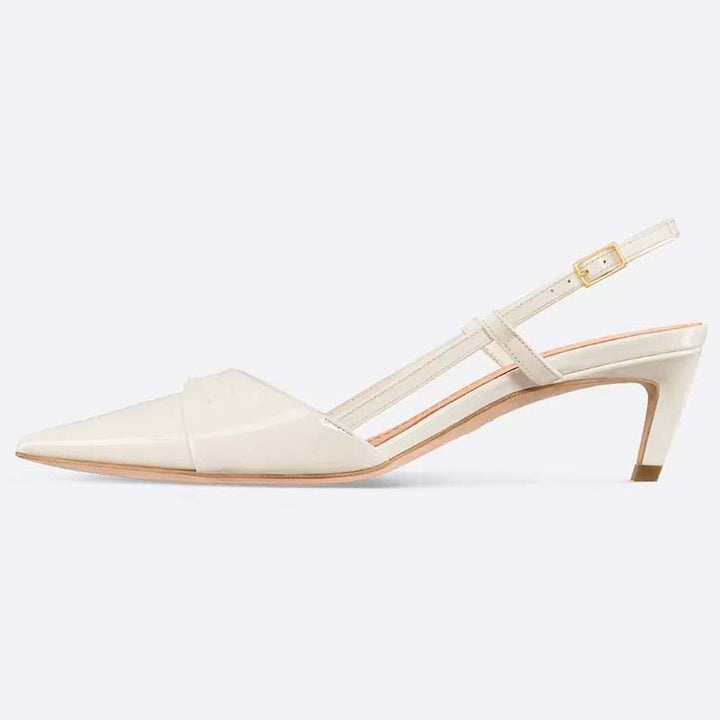 Femme Spids-tå Slingback Hæle med justerbar rem Stilla