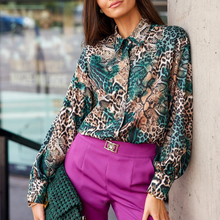 Dame Trendy og elegant bluse med geometrisk mønster Stilla