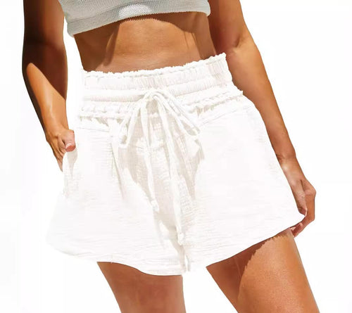 Dame Behagelige Strandshorts med elastisk linning og snor Stilla