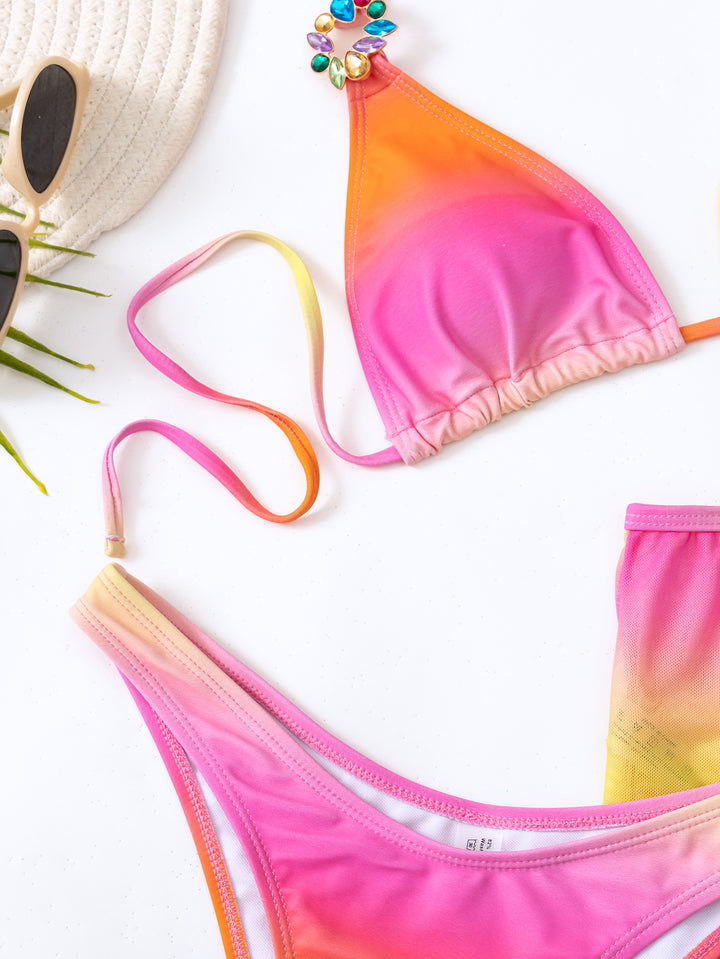 Dame Triangel-Bikini med smykkearbejder og iøjnefaldende farvegradient Stilla